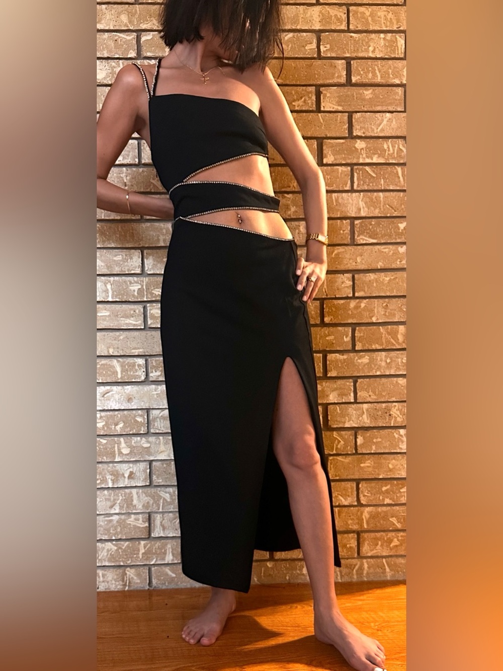 SIZE SMALL NBD owned by  REVOLVE High Side Slit and Rhinestone Waist Detail